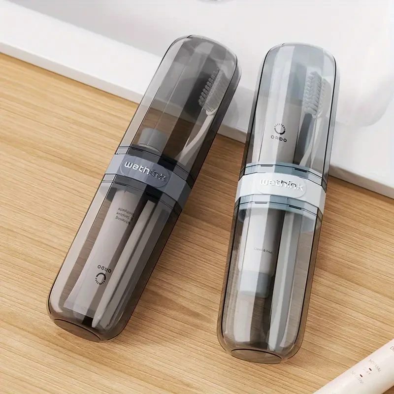 Portable Toothbrush Set with Mouthwash Cup & Storage Box