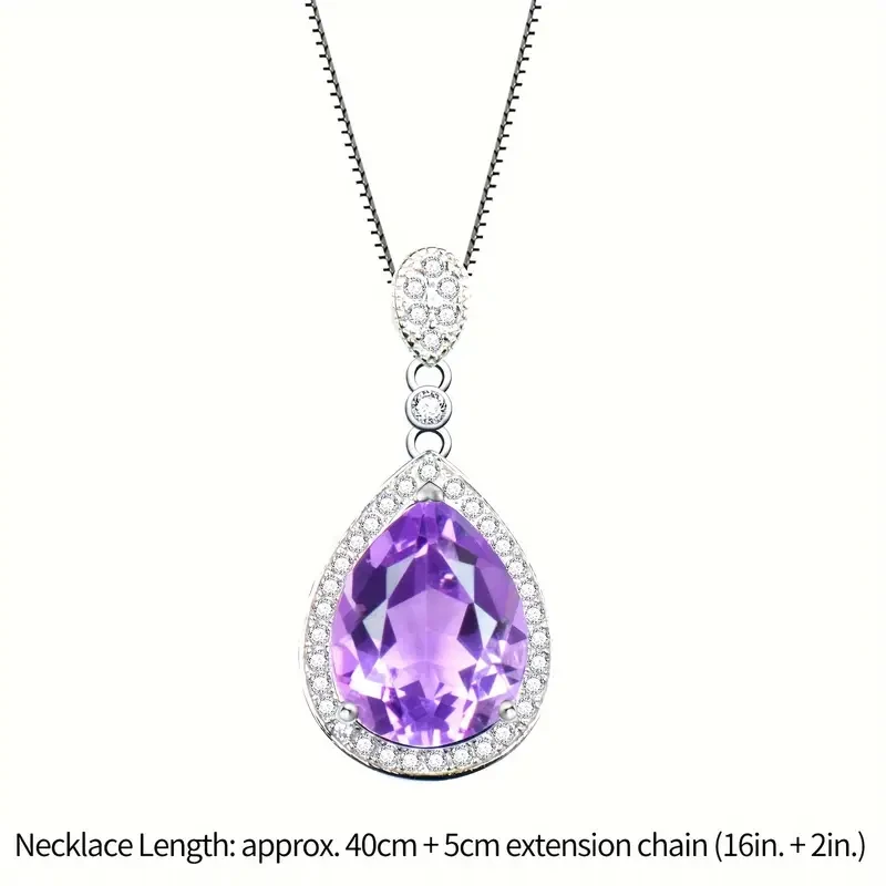 Large Amethyst Water Drop Pendant