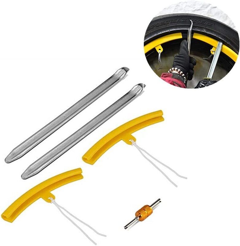 Motorcycle Tire Iron Changer Lever Tool Wheel Rim Protector Valve Tool
