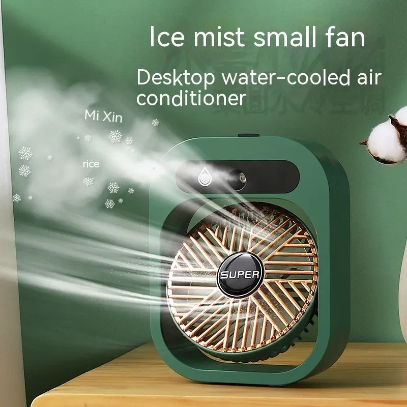 Air Conditioning Fan Desk Misting Fan Air Cooler Cooling USB Rechargeable Humidifier Portable Spray Fan With 3 Wind Speeds