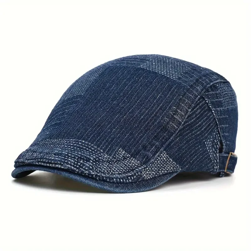 Cotton Denim Beret Cap