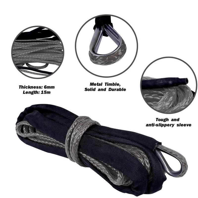 1/4" 50ft Winch Rope Winch Line Cable