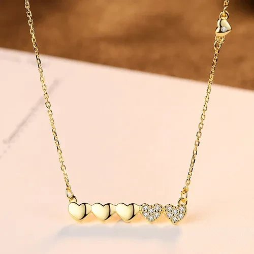 Peach Heart Clavicle Necklace Pendant