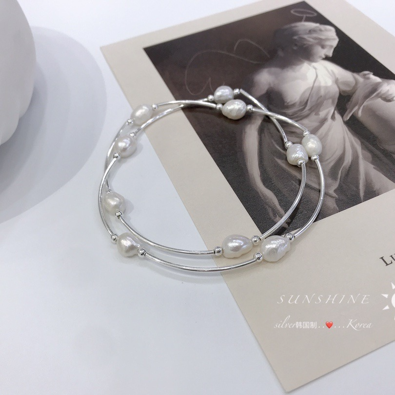 S925 Sterling Silver Baroque Pearl Bracelet