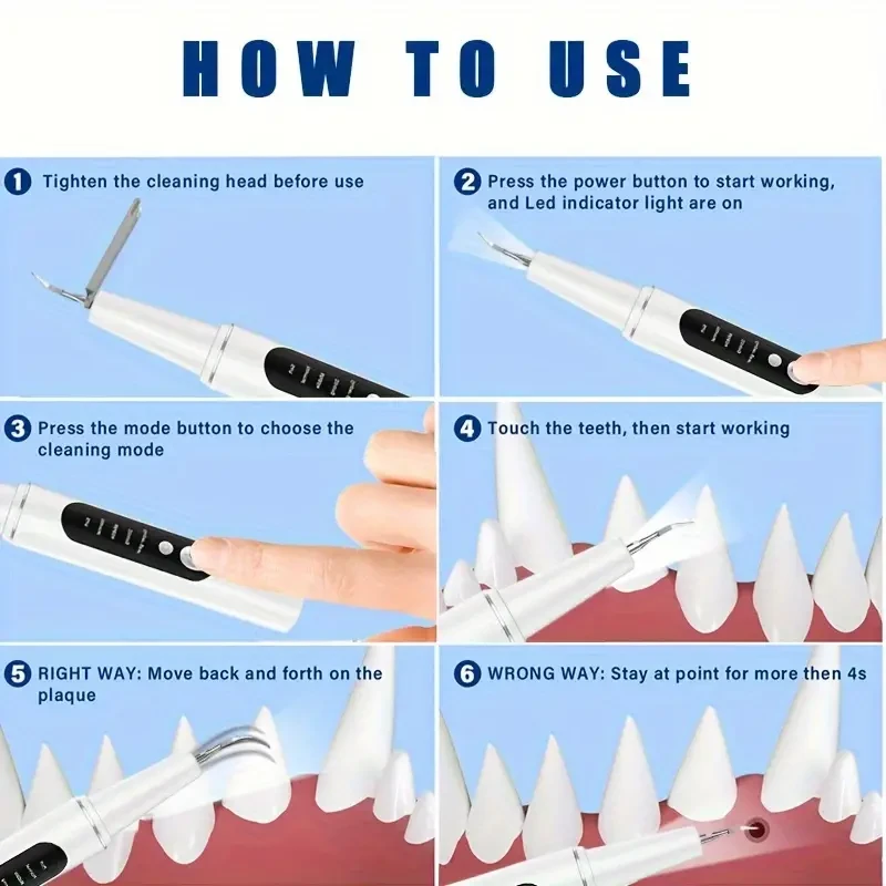 Pet Electric Tooth Cleaner 4 Modes to Remove Teeth Stains and Stones
