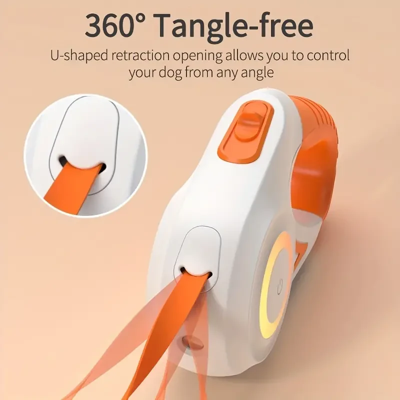 ROJECO 5M/16FT Automatic Retractable Dog Leash With LED Flash Light