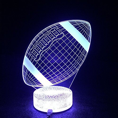 Rugby 3D Night LED Light, Power By USB, 7 Changeable color
