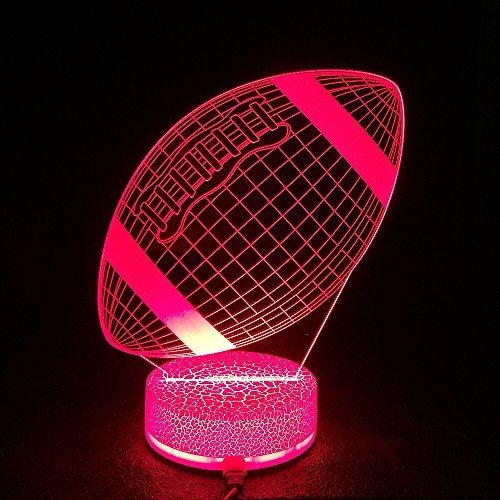 Rugby 3D Night LED Light, Power By USB, 7 Changeable color