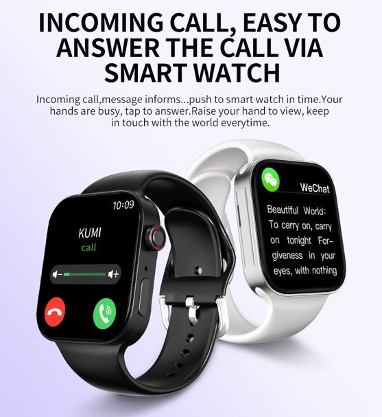 Smart Watch, KUMI KU2 MAX, Black, 1 Year Warranty