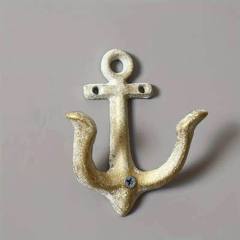 Vintage Rustic Cast Iron Nautical Anchor Design Wall Hooks