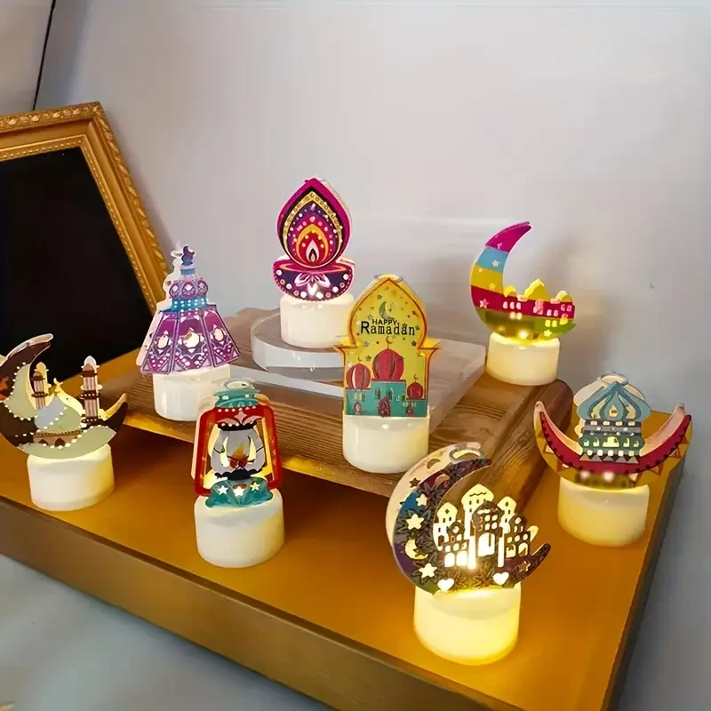 6pcs LED Electronic Candle Lights - Ramadan Themed