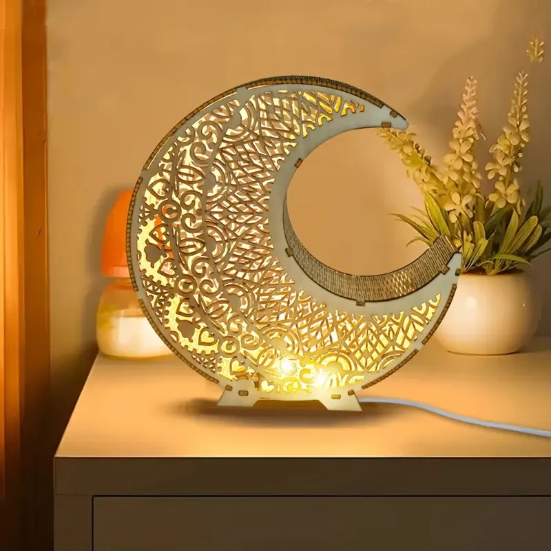 Wooden Moon Lantern LED Night Light