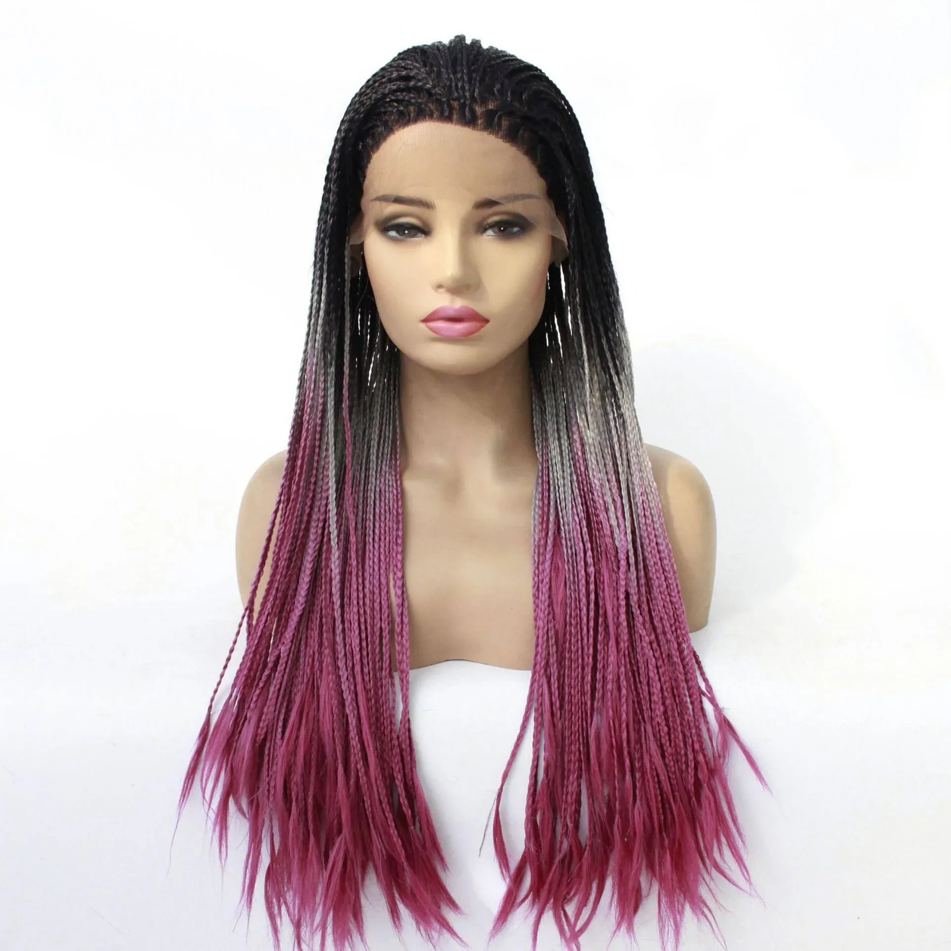 Europe Lady Double Braided Wig Black Fro