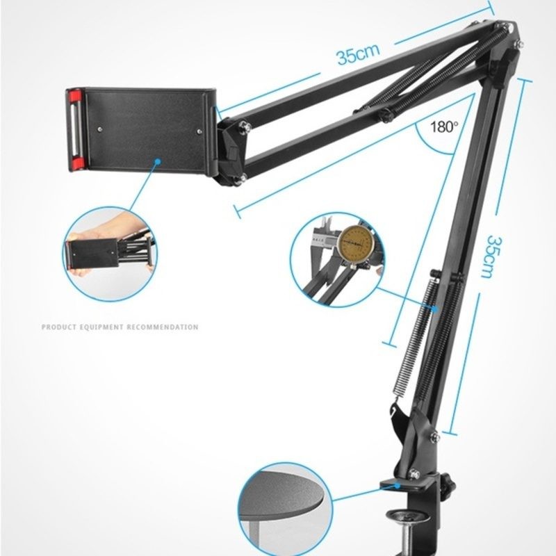 Adjustable Tablet Stand Heavy Duty Desktop Phone iPad Holder Mount