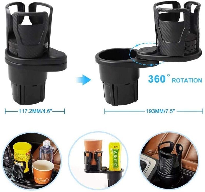 Coffee Beverage Cellphone Food Car Cup Holder Expander Adapter
