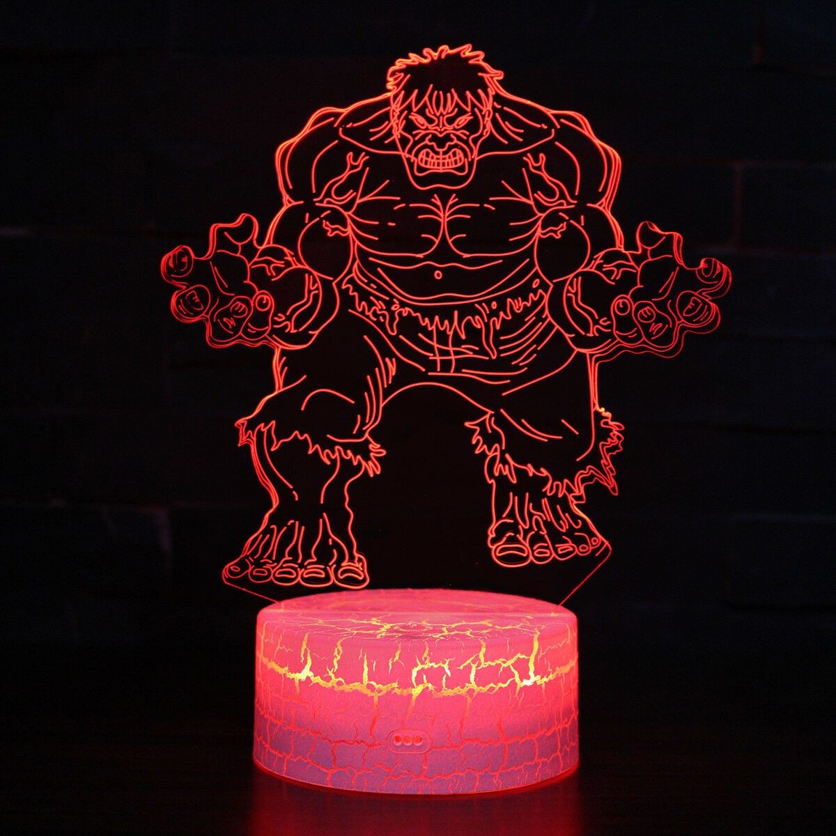 Hulk 3D Night LED Light, Power By USB, 7 Changeable colors