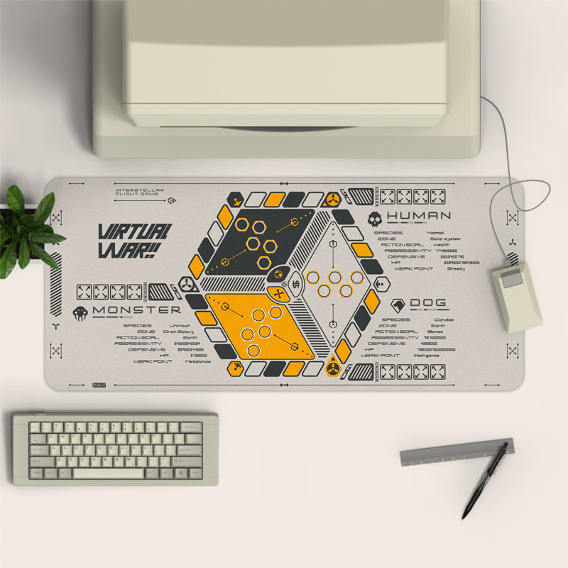 Virtual War Themed Oversized Lock-Edge Mouse Pad