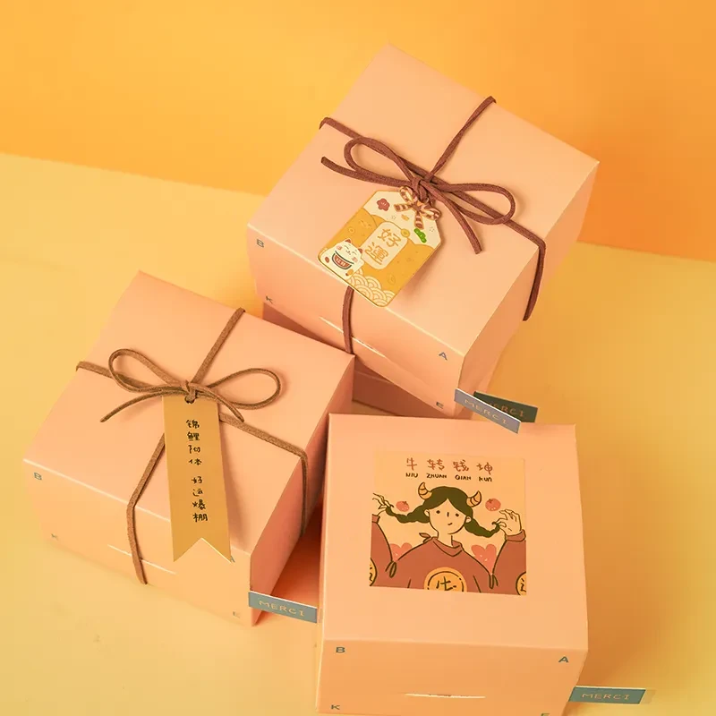 Small Square Box Baking Handmade Nougat Snowflake Kaiyun Crisp Room Temperature Cookies Empty Packaging