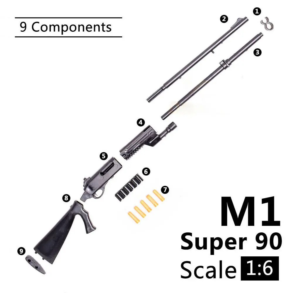 1:6 Weapon Model Benelli M1 Super 90 Shotgun Assembly Model Building Bricks for Action Figures
