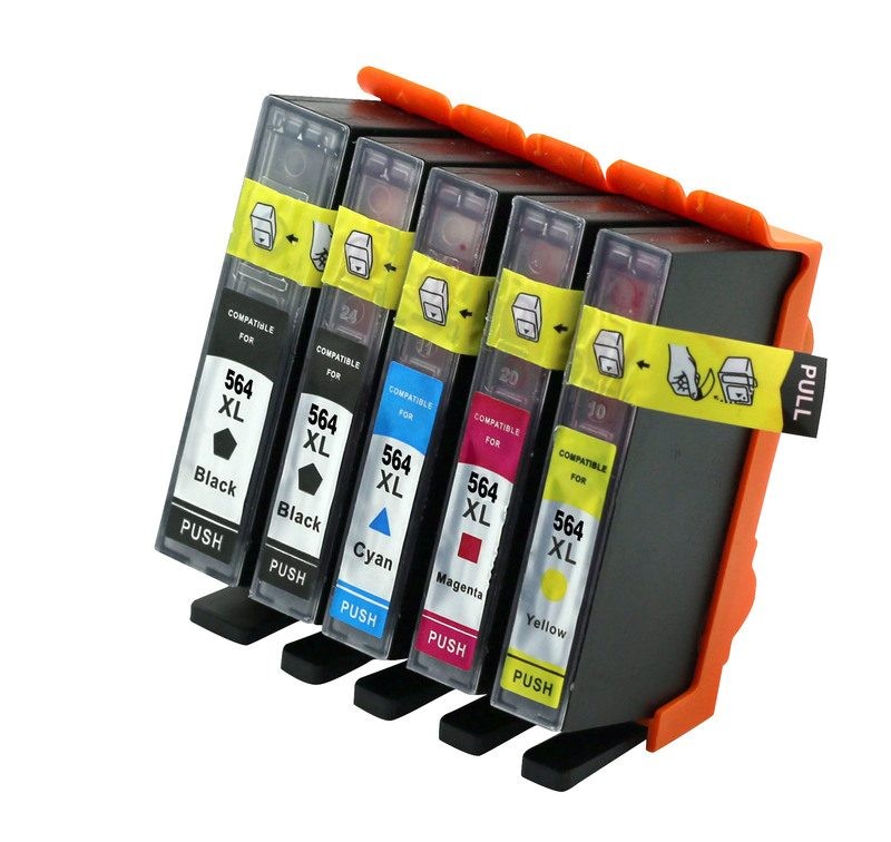 5 PACK HP564 Compatible Ink Cartridge for HP Printer Photosmart