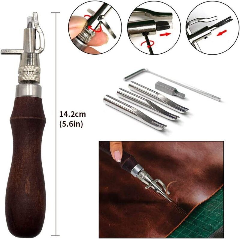 59pcs Leather Repair Stitching Carving Sewing Working Craft Tools Kit