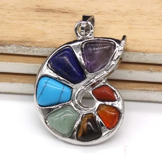 Natural crystal spiral pendant