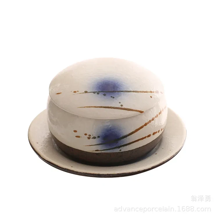 Ceramic Underglaze Color Hand-painted Tableware With Cover And Bottom Support