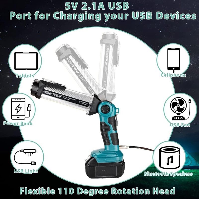 Cordless LED Work Light Power by Bosch battery