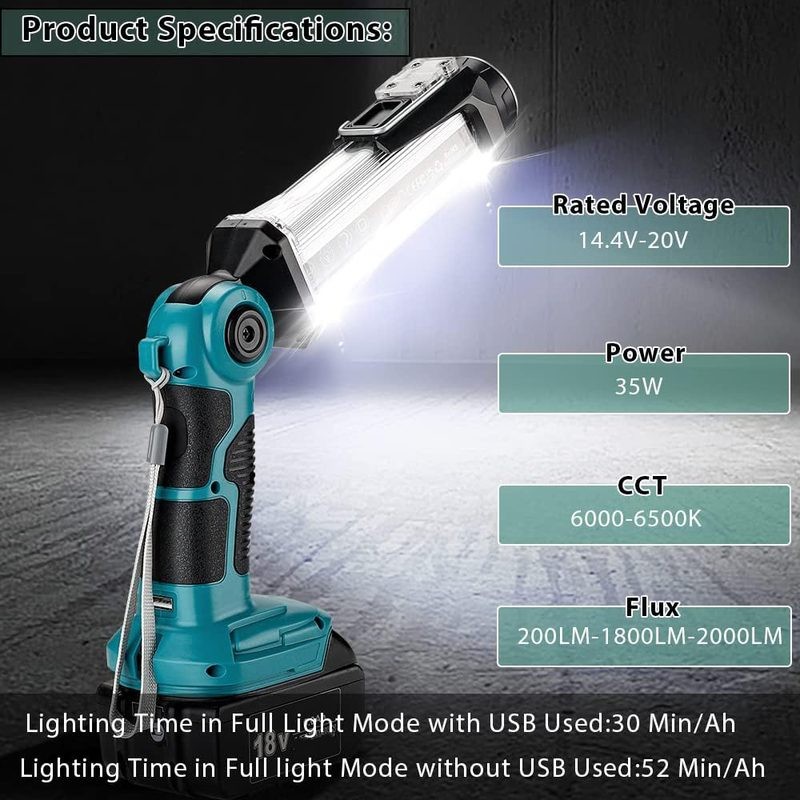 Cordless LED Work Light Power by Bosch battery