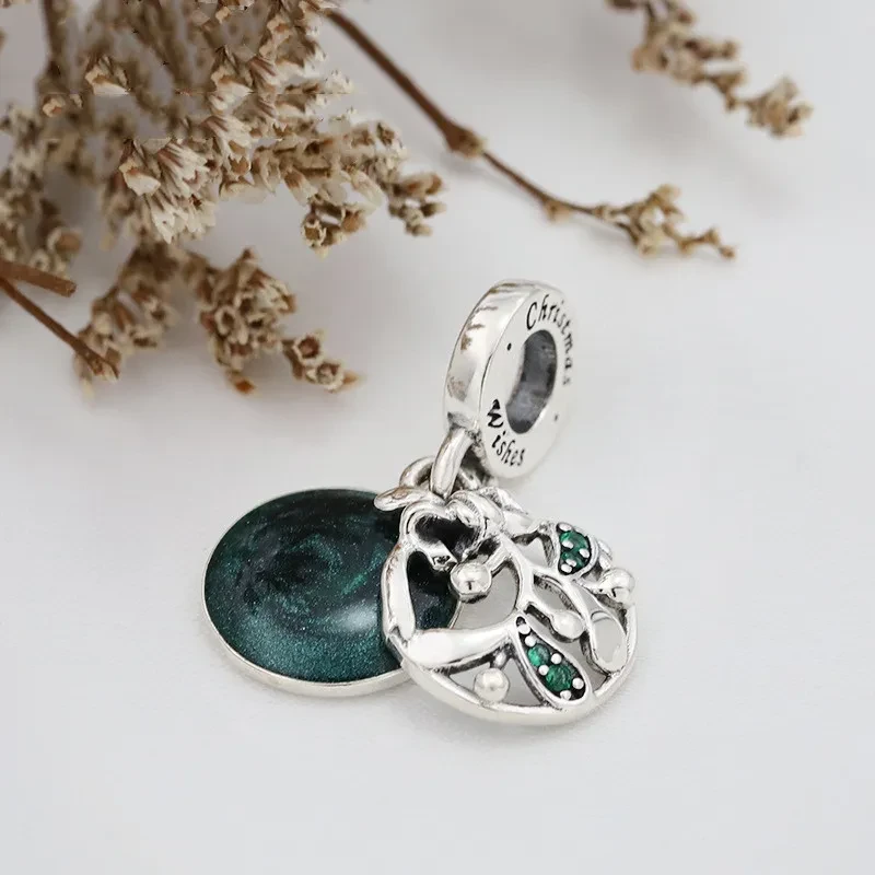 Green Enamel Christmas Pendant
