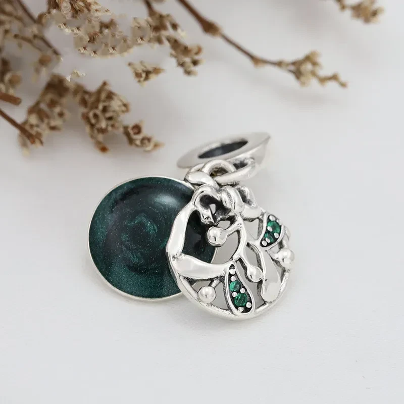 Green Enamel Christmas Pendant