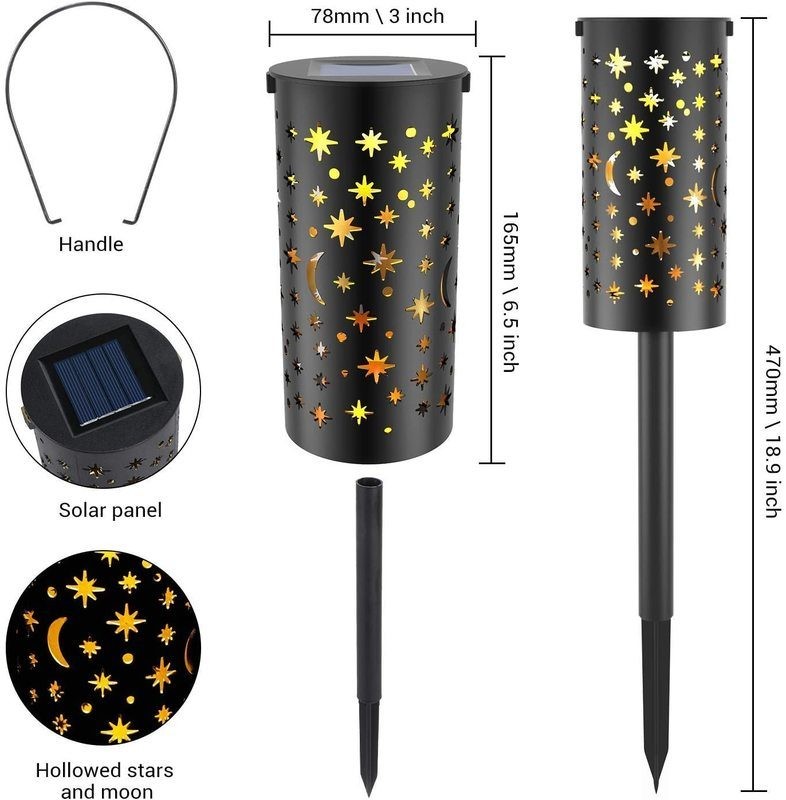 6 x Solar Lights Outdoor Garden Torch Lamps