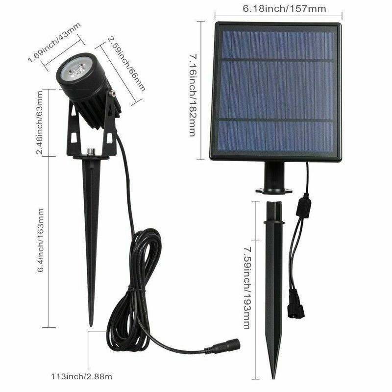 2 Heads Underwater Spotlights Outdoor RGB Garden Solar Light