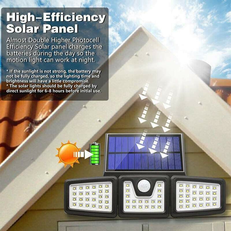 2 x Solar Wall Lights Wall Security Flood Lamp