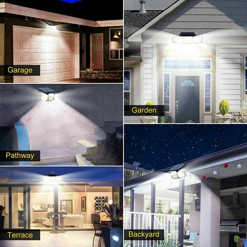 2 x Solar Wall Lights Wall Security Flood Lamp