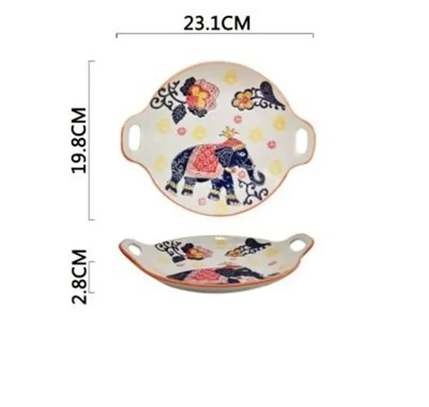 Hand-painted embossed double ear disc