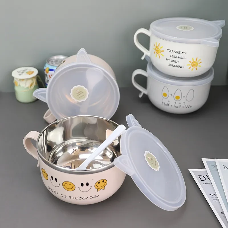 Portable Instant Noodle Bowl Lunch Box Dormitory Canteen Tableware Set