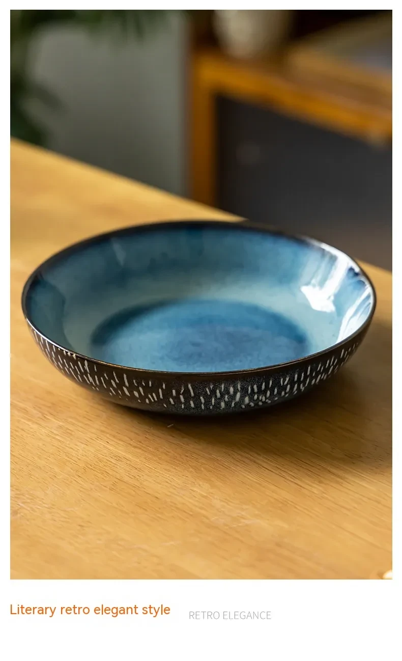 Ceramic River Snail Rice Noodle Bowl Household Large Bowl Meal Soup