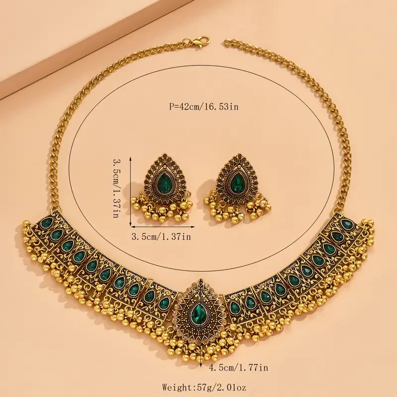 Necklace Vintage Jewelry Set Retro Design