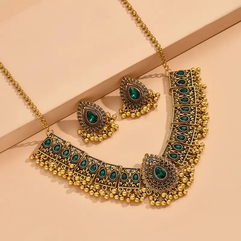 Necklace Vintage Jewelry Set Retro Design