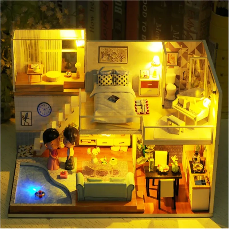 3d Puzzle Wooden House Handmade Model Cottage