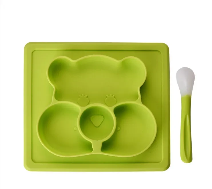 Cartoon Little Bear Silicone Kid's Baby Plate