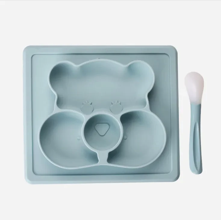 Cartoon Little Bear Silicone Kid's Baby Plate