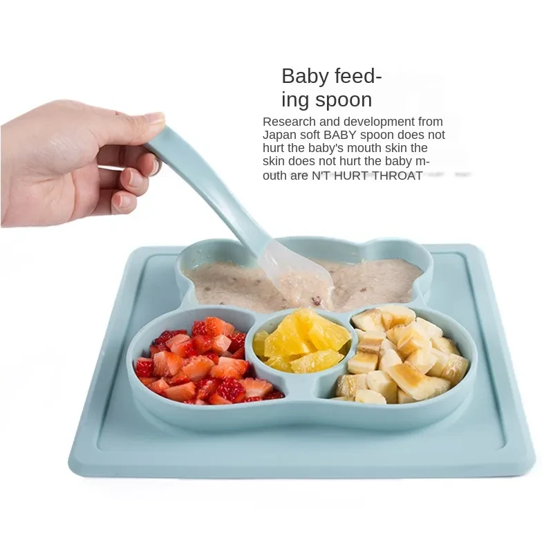 Cartoon Little Bear Silicone Kid's Baby Plate