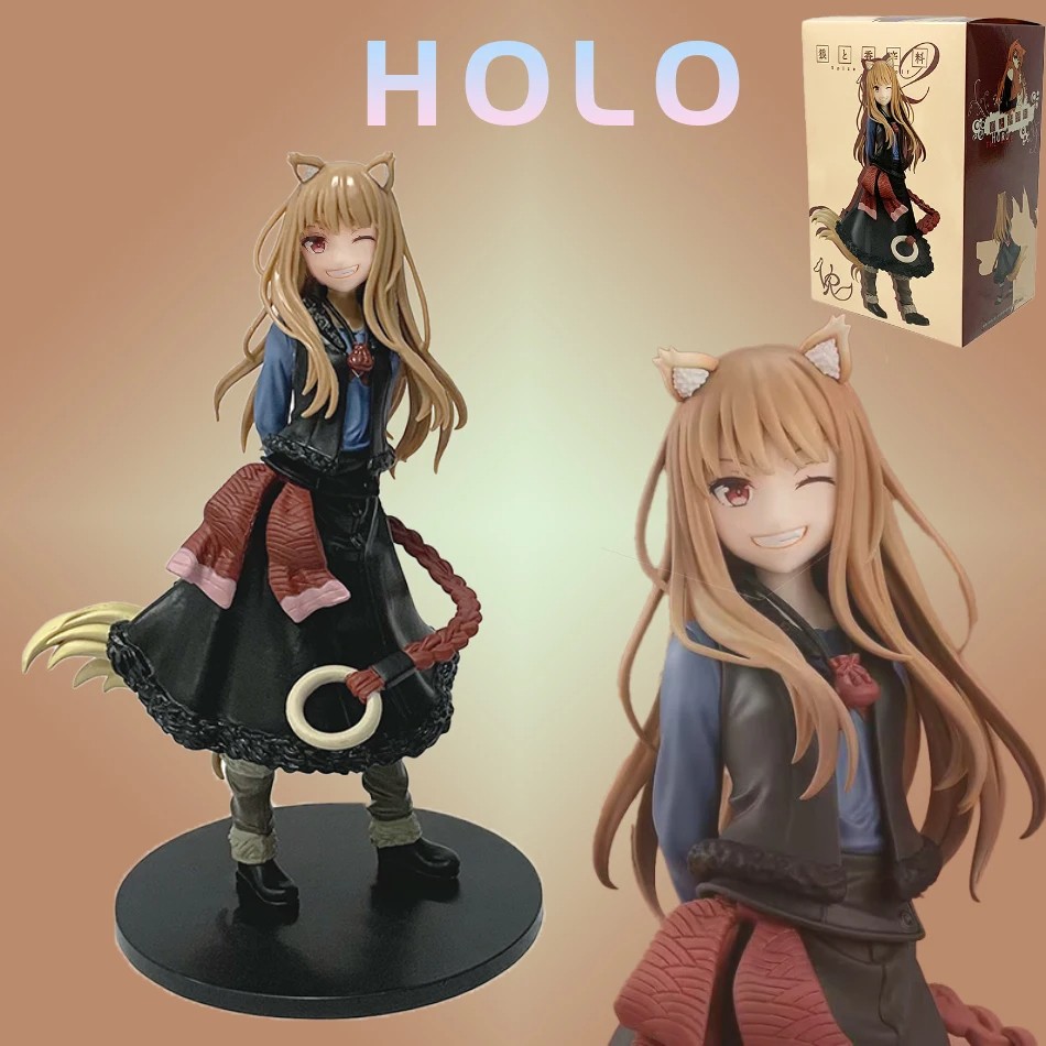 17cm Holo Wink Anime Figure Model  Wolf Tail Girl PVC Action Figure