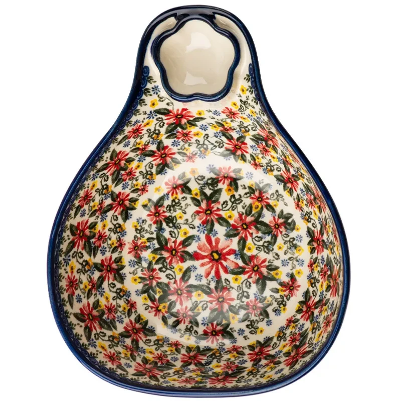 Polish Ethnic Style Hand-painted Embossed Ceramic Plate
