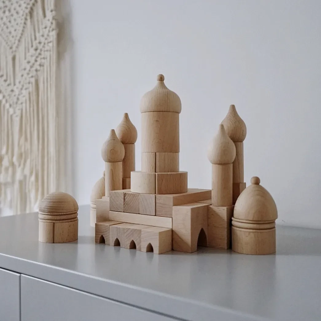 110 wooden children's blocks