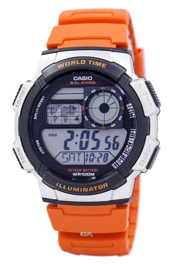 Casio Youth Series Illuminator World Time Alarm AE-1000W-4BV Men's Watch