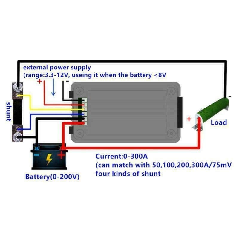 Battery Monitor Current Power Meter 300A Shunt