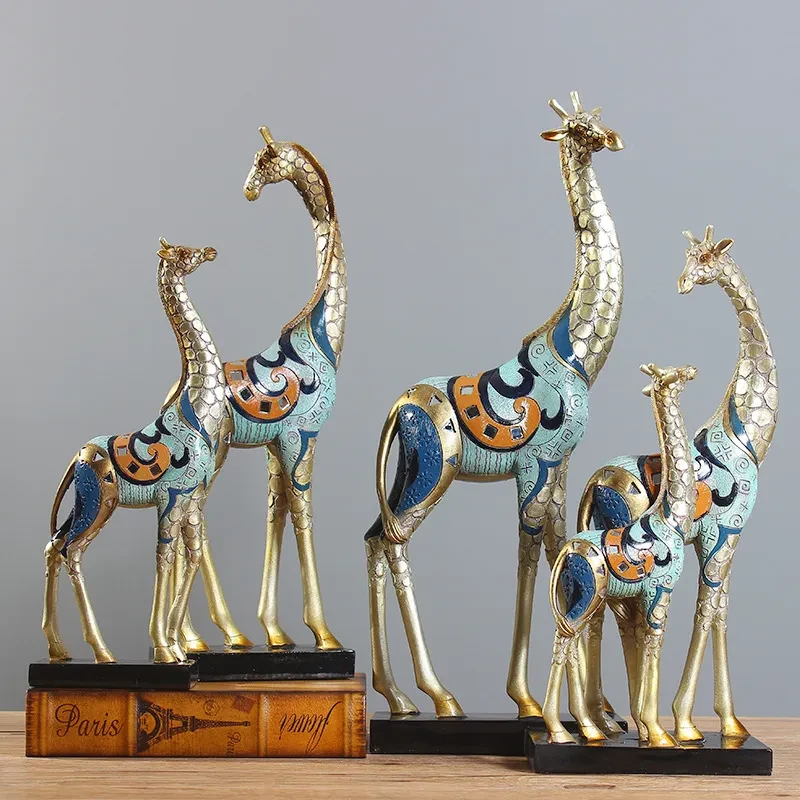 European Style Giraffe Resin Decoration Wine